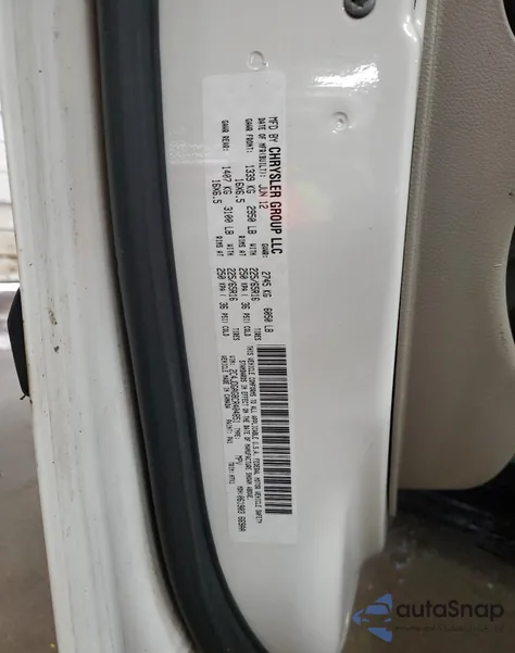 2012 Dodge Ram Van z USA, uszkodzony, nr VIN 2C4JDGAG8CR404851